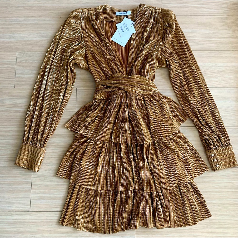 COPY - NEW! Sabina Musayev Mona Gold Metallic Dress - NWT - Picture 10 of 16